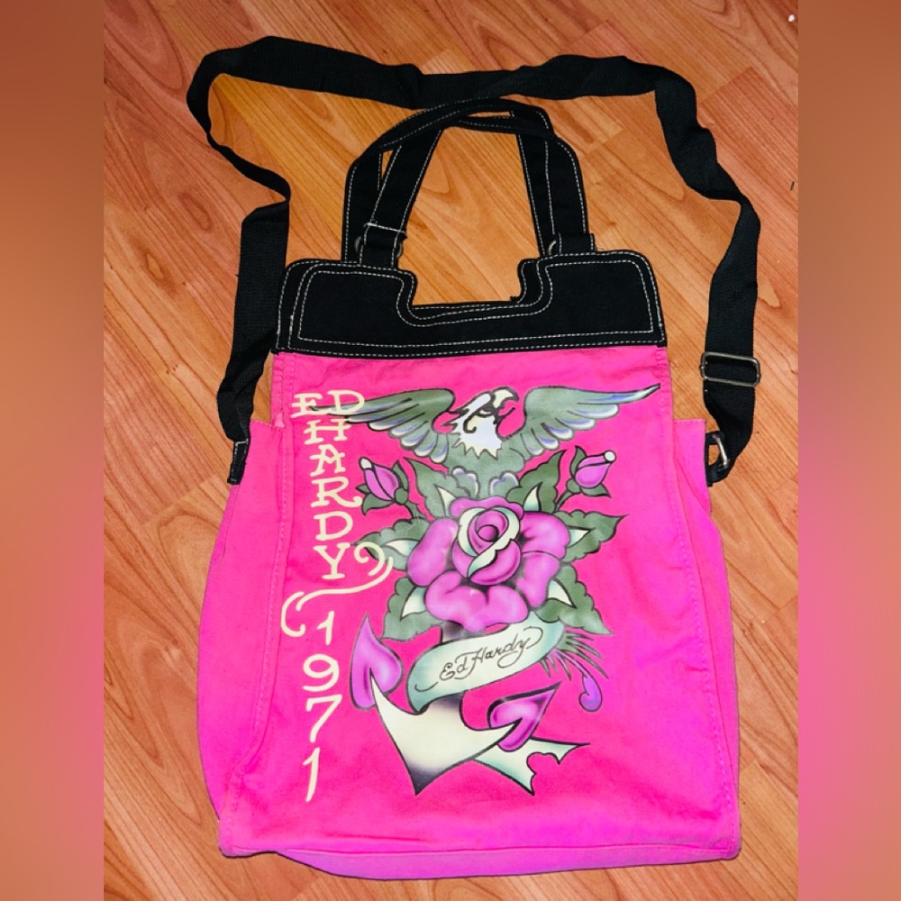Y2K Don Ed Hardy Canvas Tote/Crossbody